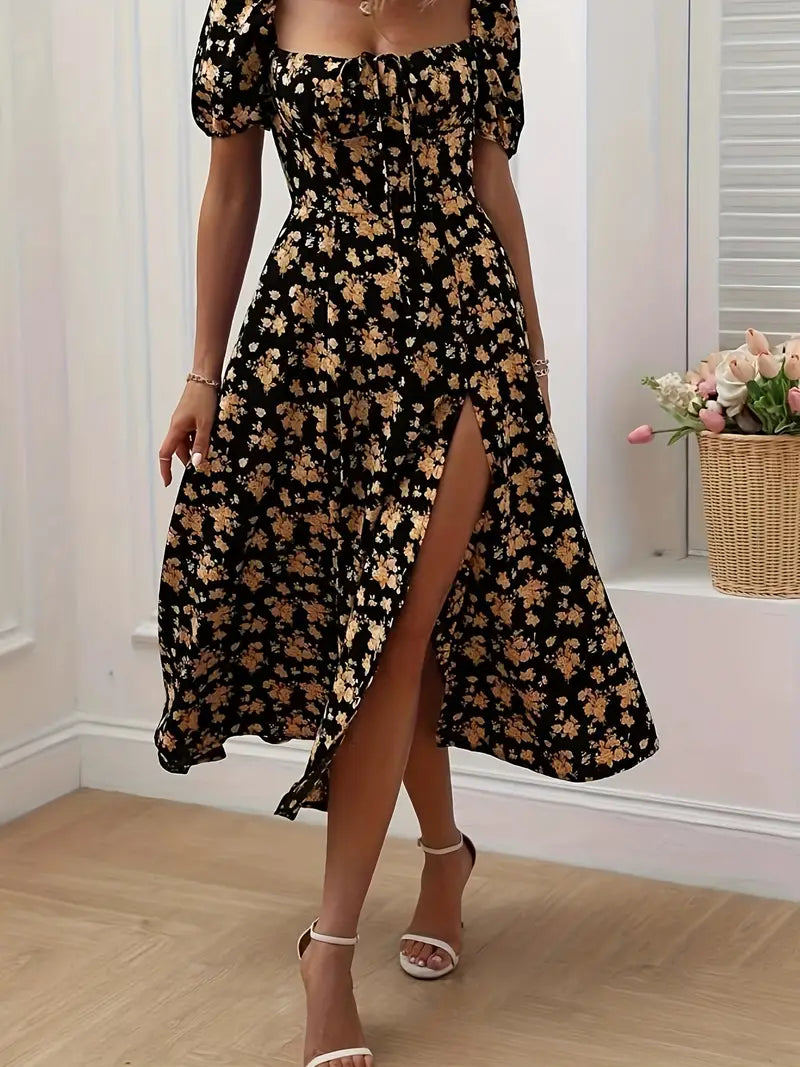 Adalie - Schickes Kleid mit Schlitz für Frühling und Sommer