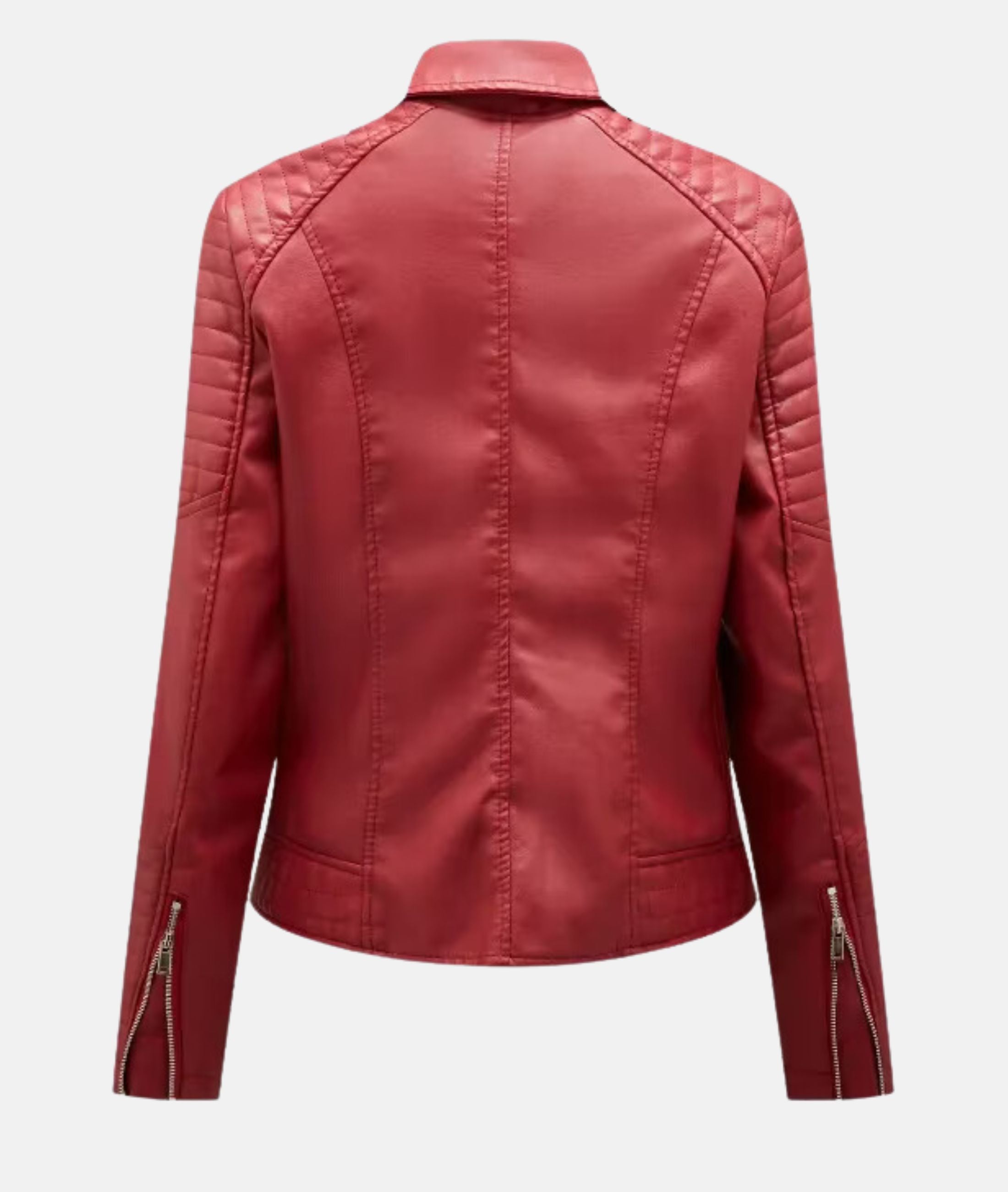 Adelphe | Damen Lederjacke ohne Kapuze - Stilvolle Bikerjacke