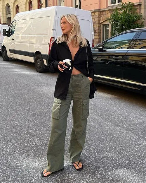 Zara - Cargohose mit Taschen für Frauen