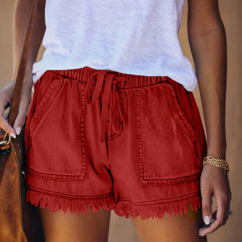 Zipporah - High-Waisted Denim Shorts