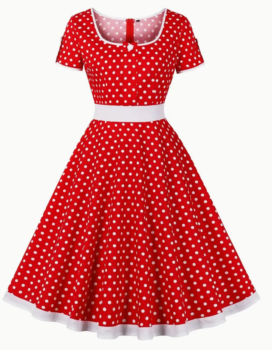 ADA  - Elegante vintage Polka Kleid für den Frühling/ Sommer