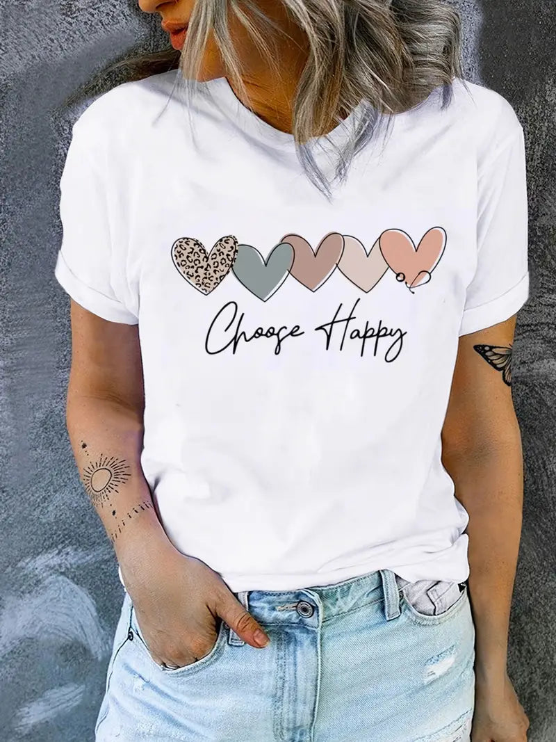 Zara - Lässiges T-Shirt mit Buchstabenprint und Herzen in Pastellfarbe