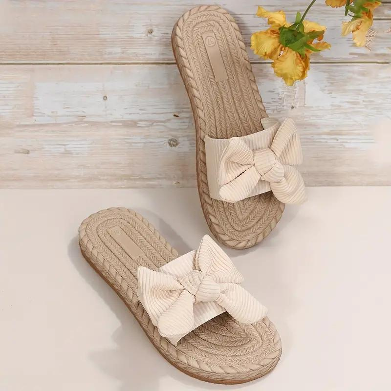 Zelda Bowknot Pantoffeln | Flache Slip-On Sandalen für Frauen