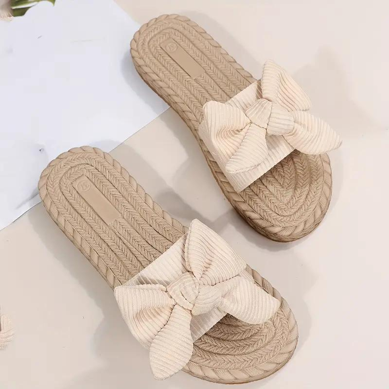 Zelda Bowknot Pantoffeln | Flache Slip-On Sandalen für Frauen