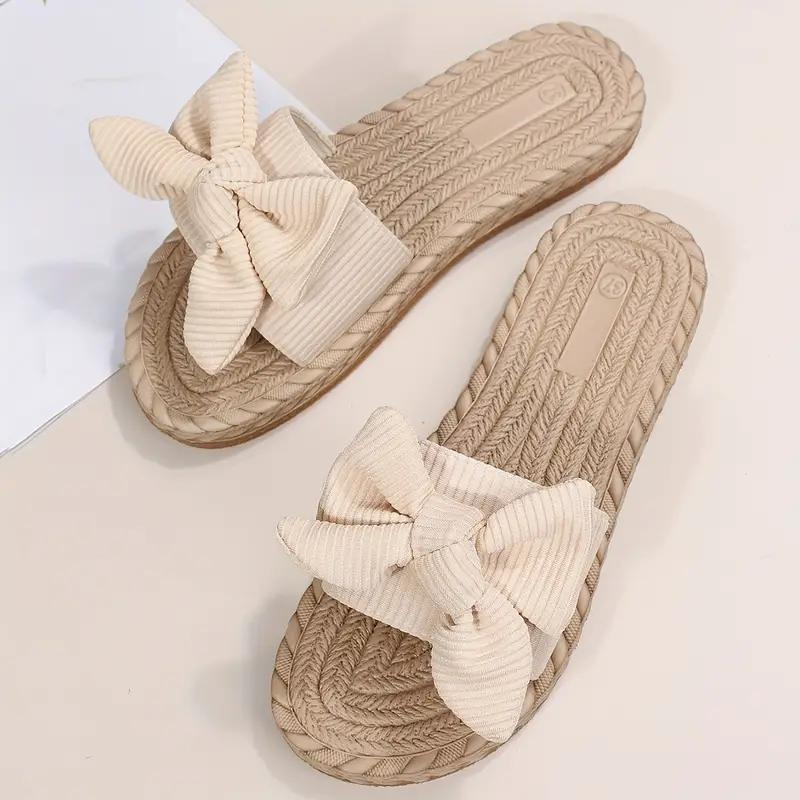 Zelda Bowknot Pantoffeln | Flache Slip-On Sandalen für Frauen