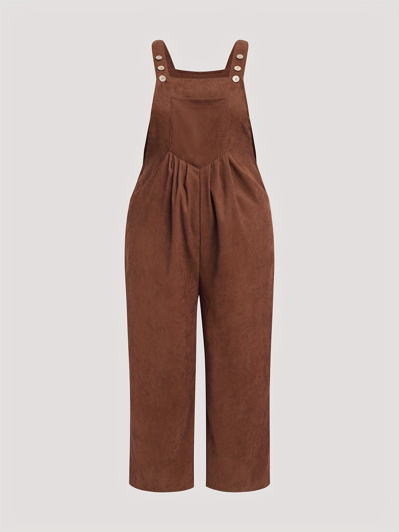 Zara - Cord-Latzhose in braun mit weitem Bein